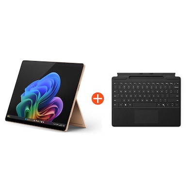 Microsoft Surface Pro (11. Edition) Copilot+ PC 13" OLED 2in1 Dune Snapdragon® X Elite 16GB/1TB SSD Win11 EP2-08389 ohne Netzteil inkl. MS Surface Pro Keyboard mit Stiftaufbewahrung schwarz