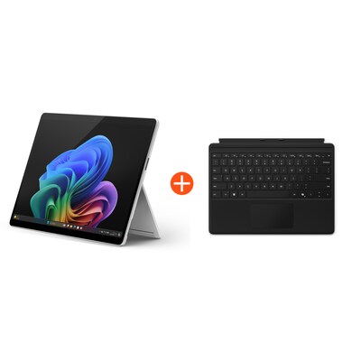 Microsoft Surface Pro (11. Edition) Copilot+ PC 13" 2in1 Platin Snapdragon® X Plus 16GB/512GB SSD Win11 EP2-08345 ohne Netzteil inkl. MS Surface Pro X Keyboard Schwarz QJW-00005