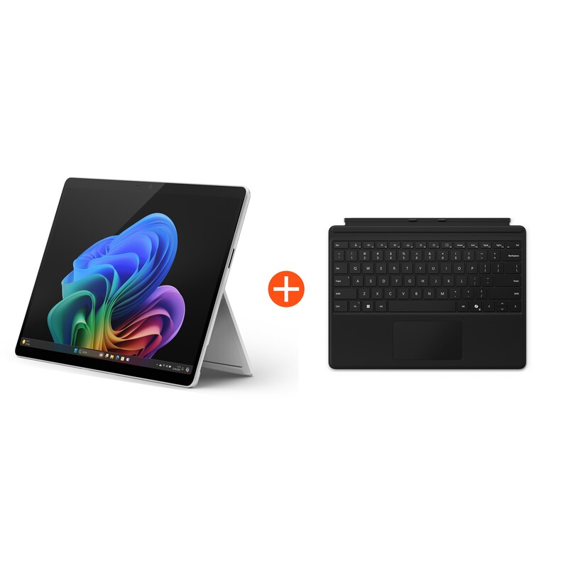 PRO SD günstig Kaufen-Microsoft Surface Pro (11. Edition) Copilot+ PC 13" 2in1 Platin Snapdragon® X Plus 16GB/512GB SSD Win11 EP2-08345 ohne Netzteil inkl. MS Surface Pro X Keyboard Schwarz QJW-00005. Microsoft Surface Pro (11. Edition) Copilot+ PC 13" 2in1 Platin