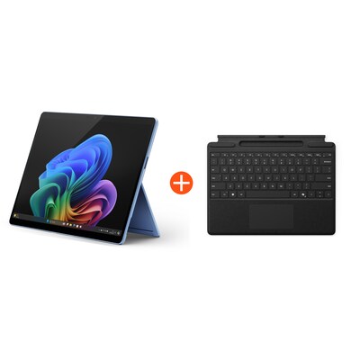 Microsoft Surface Pro (11. Edition) Copilot+ PC 13" OLED 2in1 Saphir Snapdragon® X Elite 16GB/1TB SSD Win11 EP2-08390 ohne Netzteil inkl. MS Surface Pro Keyboard mit Stiftaufbewahrung schwarz