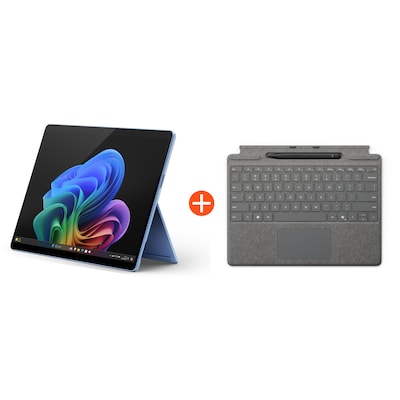 Microsoft Surface Pro (11. Edition) Copilot+ PC 13" OLED 2in1 Saphir Snapdragon® X Elite 16GB/1TB SSD Win11 EP2-08390 ohne Netzteil inkl. MS Surface Pro Keyboard mit Slim Pen platin