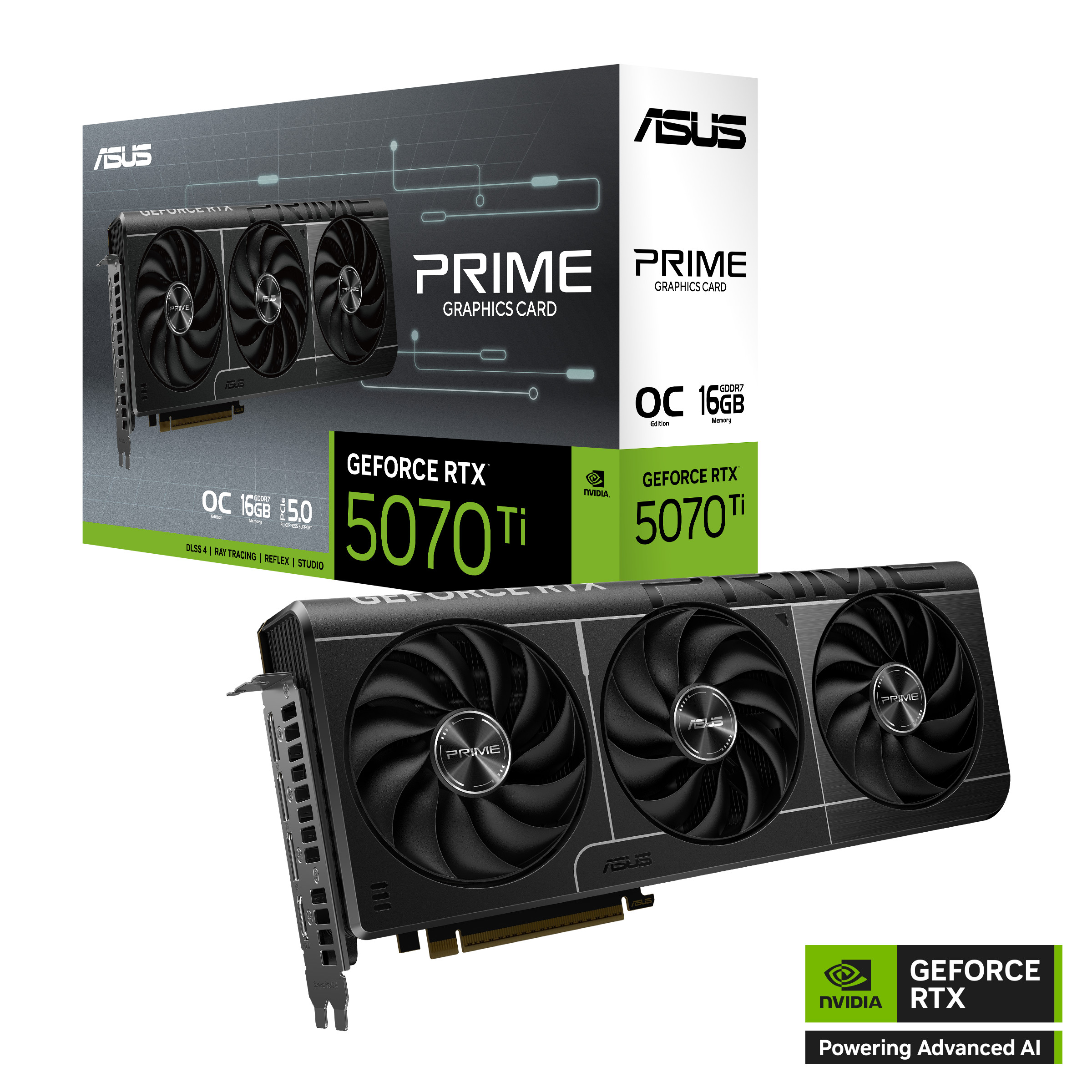 ASUS PRIME GeForce RTX 5070 Ti OC 16GB PRIME-RTX5070TI-O16G DDR7 Grafikkarte, 1xHDMI, 3xDP