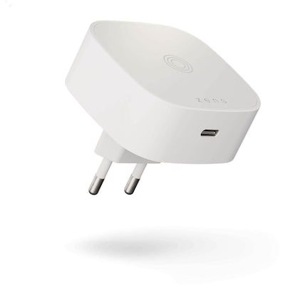 Zens Essential Series Magnetic Wireless Charging Adapter für die Steckdose 18W USB-C + 1x 15W Qi weiß