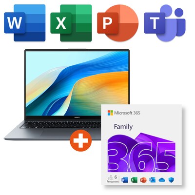HUAWEI MateBook D16" WUXGA IPS i5-12450H 16GB/1TB SSD Win11 53013YJG (inkl. Microsoft 365 Family)