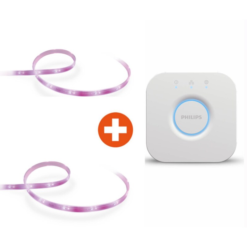 Philips Hue Lightstrip Set Plus 2m Basis + 1m Erweiterung & Bridge
