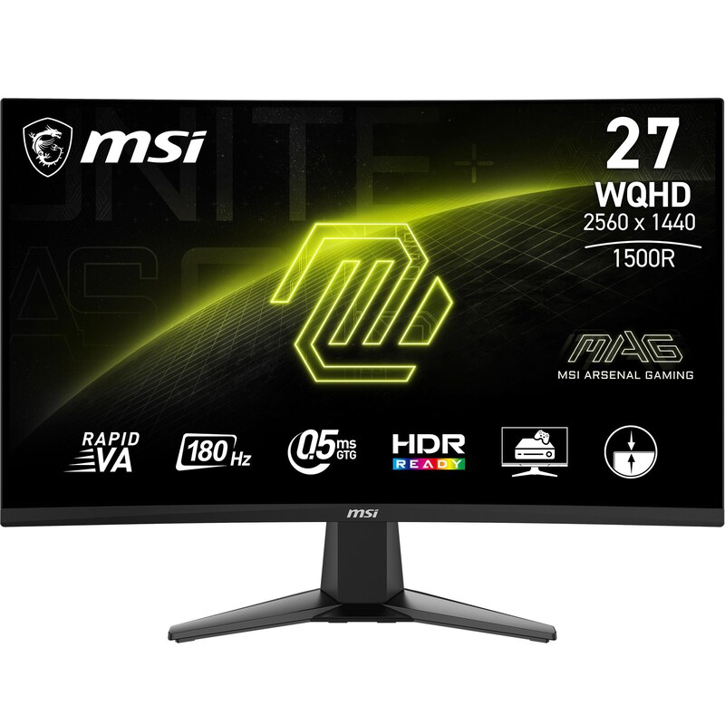 MSI MAG 27CQ6FDE 69cm (27") QHD VA Curved Gaming Monitor 16:9 HDMI/DP 180Hz 0,5 (GtG)FreeSync