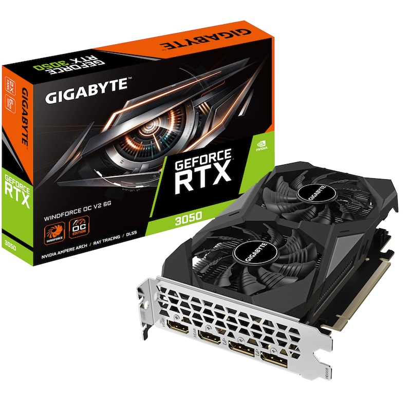 GIGABYTE GeForce RTX 3050 WINDFORCE OC V2 Grafikkarte 2xHDMI, 2xDP