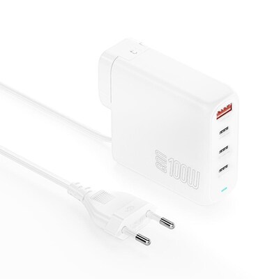 4smarts Ladegerät GaN Flex Pro 100W 3 USB-C+1 USB-A, Travel Edition