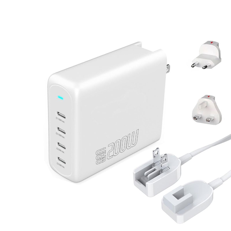 4smarts Ladegerät GaN Flex Pro 200W 4 USB-C weiß