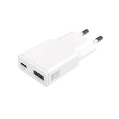 4smarts Netzladegerät PDPlug Duos Slim 20W GaN USB-C/A weiß