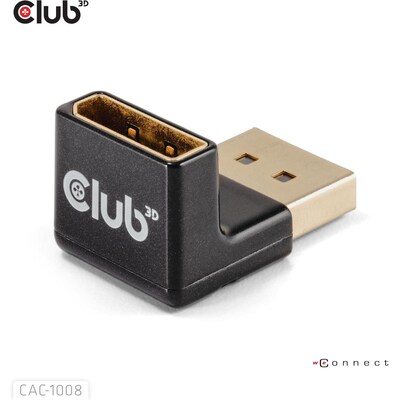 Club 3D DisplayPort 1.4 4K120Hz gewinkelter Adapter Stecker/ Buchse