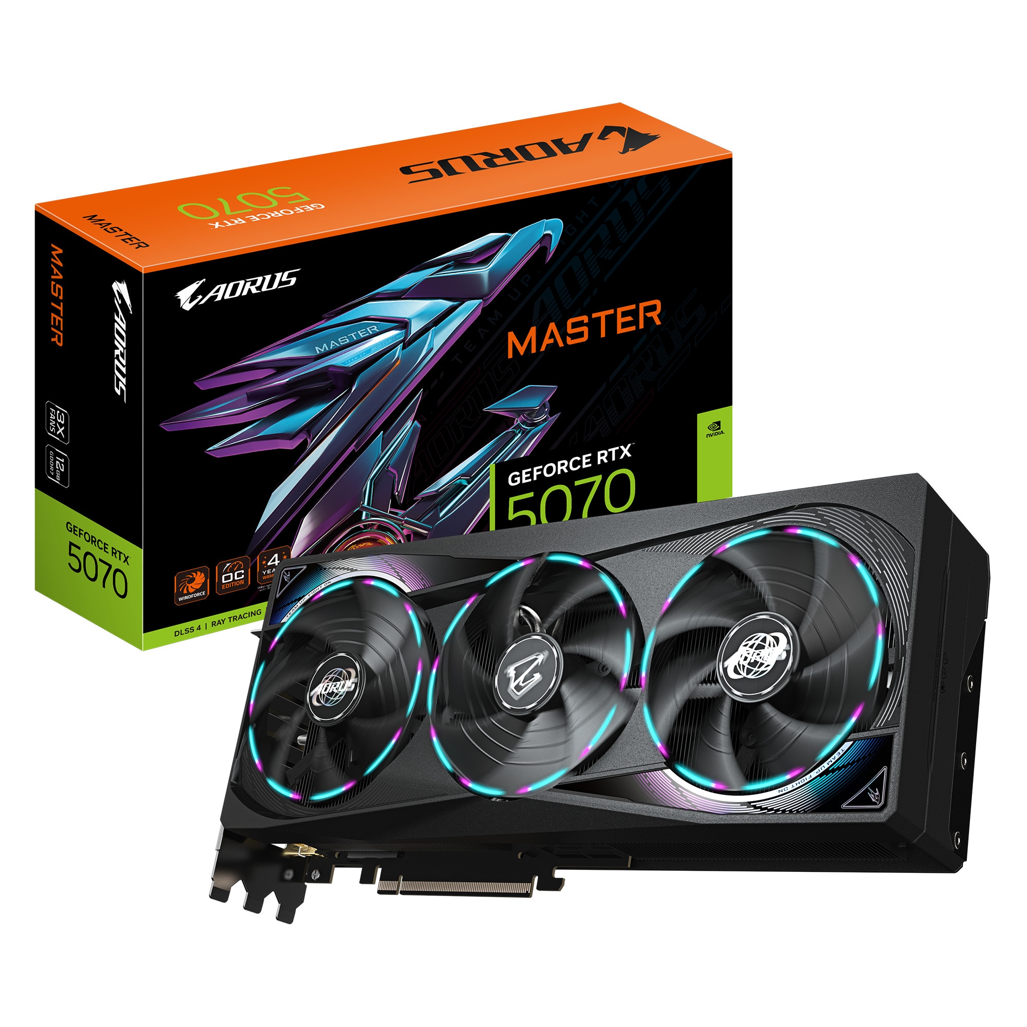 GIGABYTE AORUS GeForce RTX 5070 MASTER 12G Grafikkarte HDMI/DP