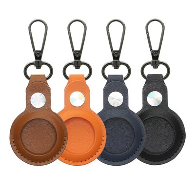 4smarts Kunstleder Case Set Premium für AirTags 4 Stück braun, orange, blau, schwarz