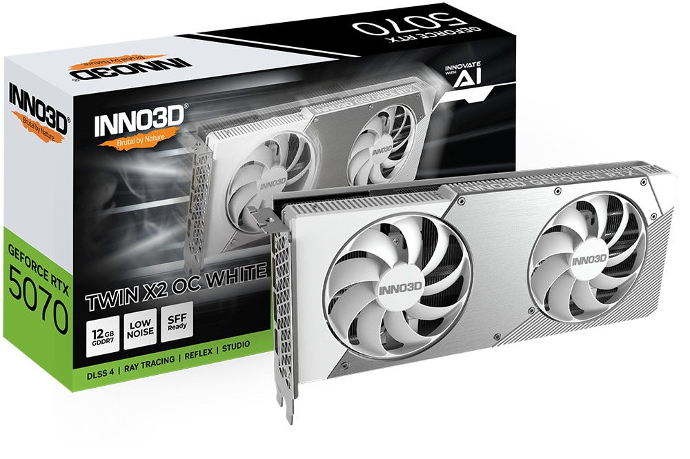 INNO3D GeForce RTX 5070 TWIN X2 OC White 12GB Grafikkarte 3xDP/HDMI