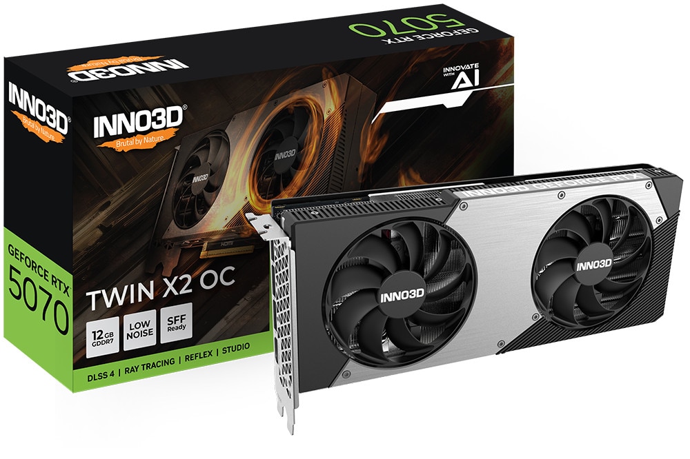 INNO3D GeForce RTX 5070 TWIN X2 OC 12GB Grafikkarte 3xDP/HDMI