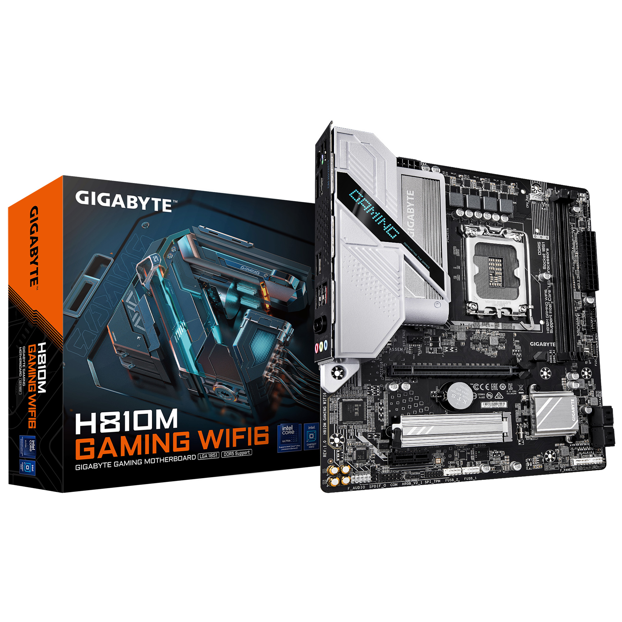 Gigabyte Matx Mainboard Sockel 1851 Dp/Hdmi H810m Gaming Wifi6