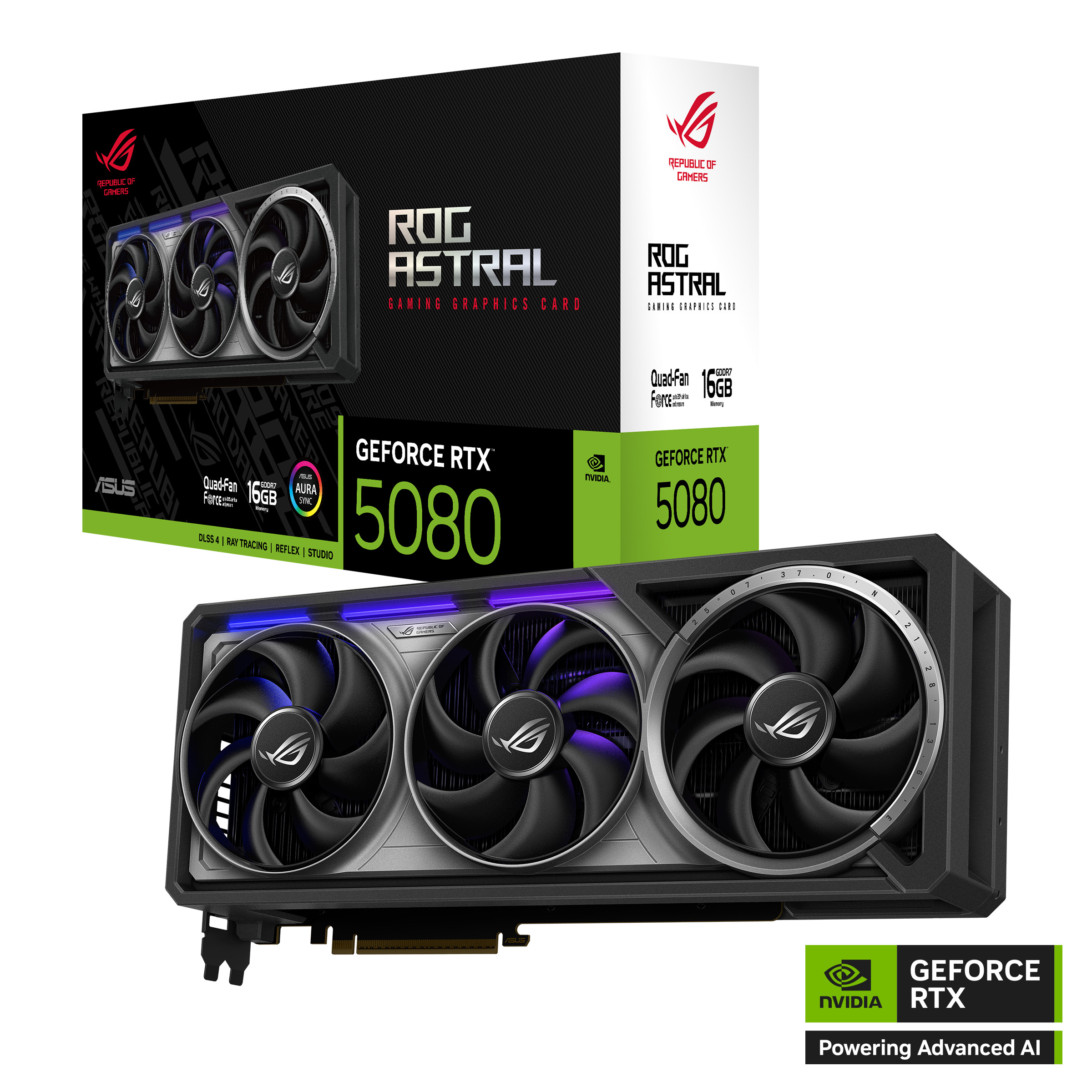 ASUS ROG ASTRAL GeForce RTX 5080 ROG-ASTRAL-RTX5080-16G-GAMING Grafikkarte 16GB GDDR7, 2xHDMI, 3xDP
