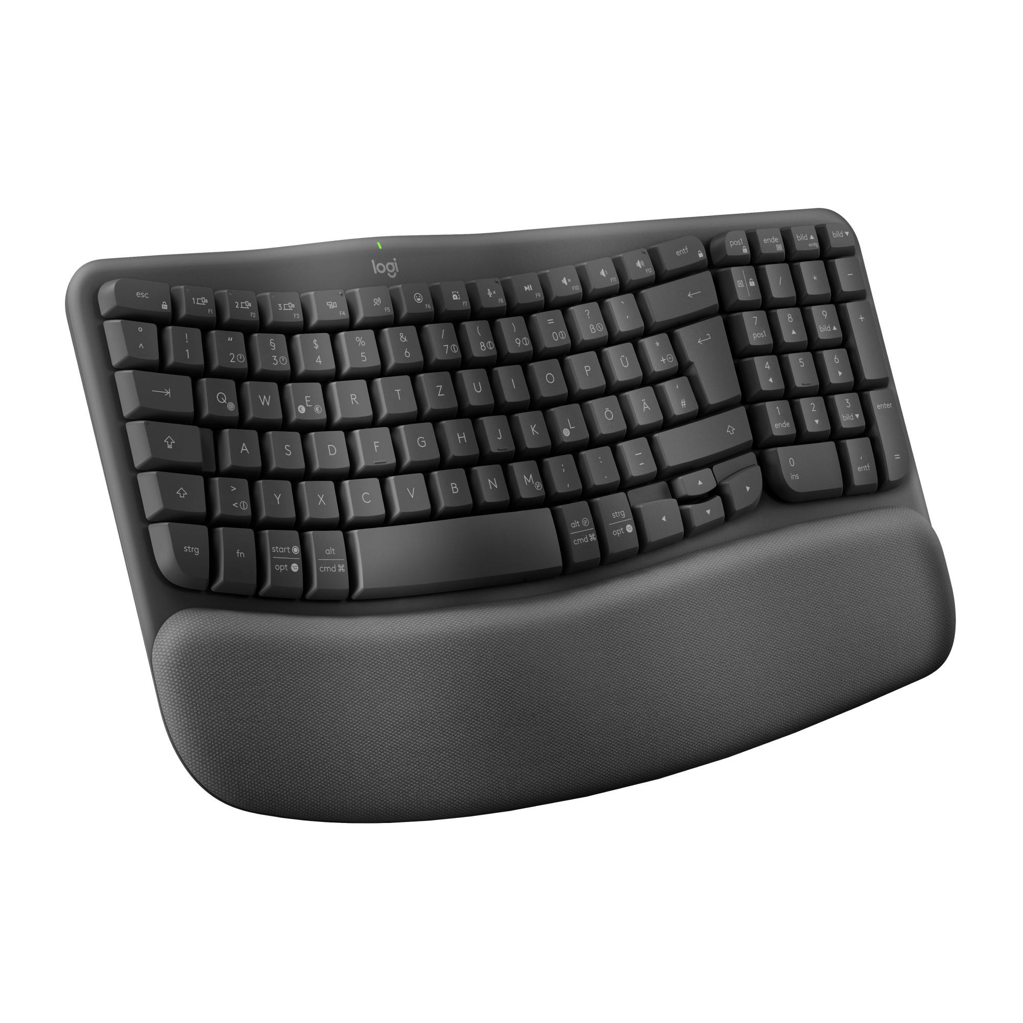 Logitech Wave Keys Tastatur kabellos (Logi Bolt / Bluetooth), Dunkelgrau