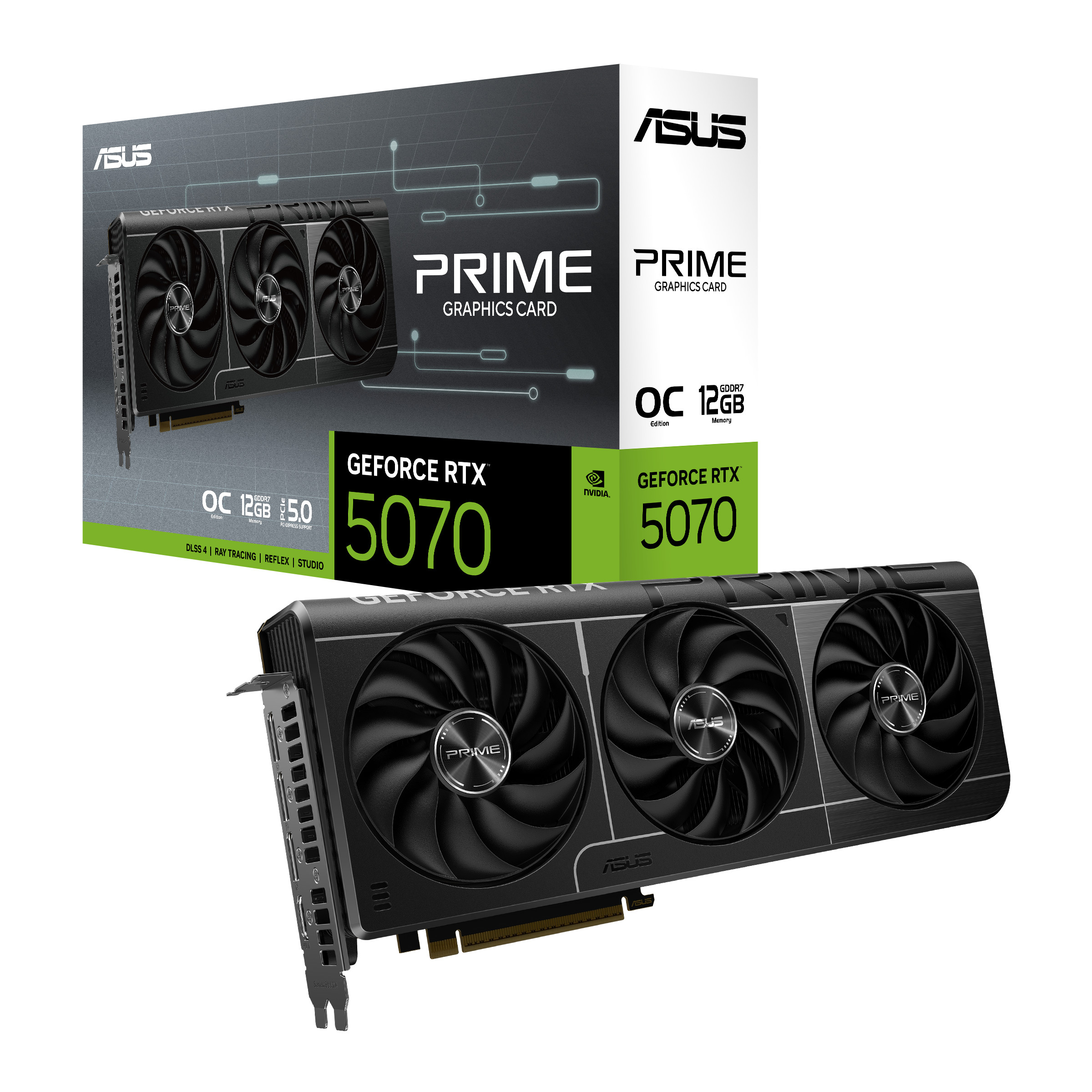 ASUS PRIME GeForce RTX 5070 OC 12GB PRIME-RTX5070-O12G DDR7 Grafikkarte, 1xHDMI, 3xDP