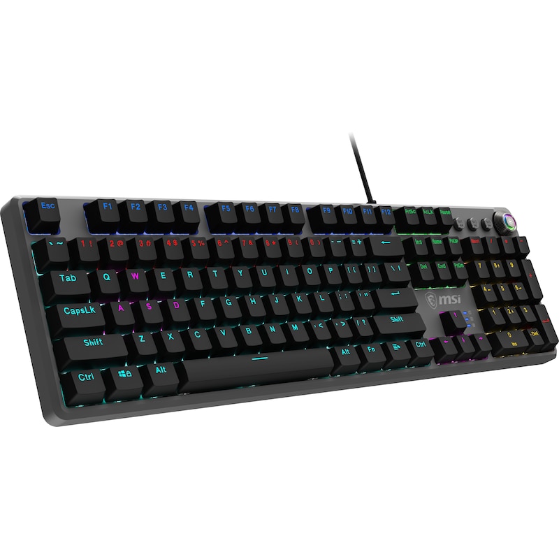 kabelgebundene günstig Kaufen-MSI Forge GK310 Kabelgebundene RGB Gaming Tastatur schwarz. MSI Forge GK310 Kabelgebundene RGB Gaming Tastatur schwarz <![CDATA[• Anwendungsbereich: Gaming, Nummernblock integriert • Kabelgebunden (USB) • Layout: deutsch • schwarz, 870g, 442 x 132 x 50 mm