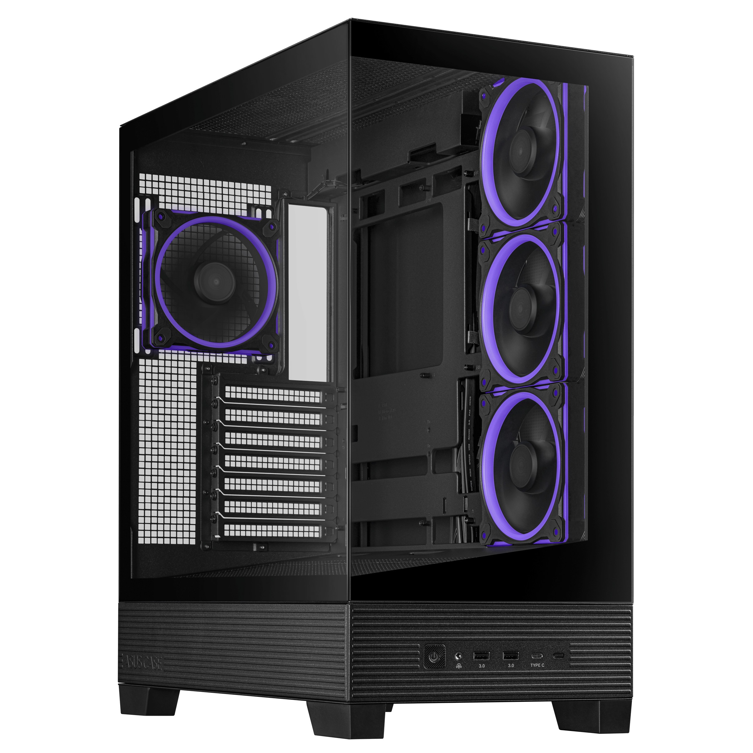 ASUS A31 Plus Gaming PC Gehäuse Midi-Tower Schwarz Seitenfenster
