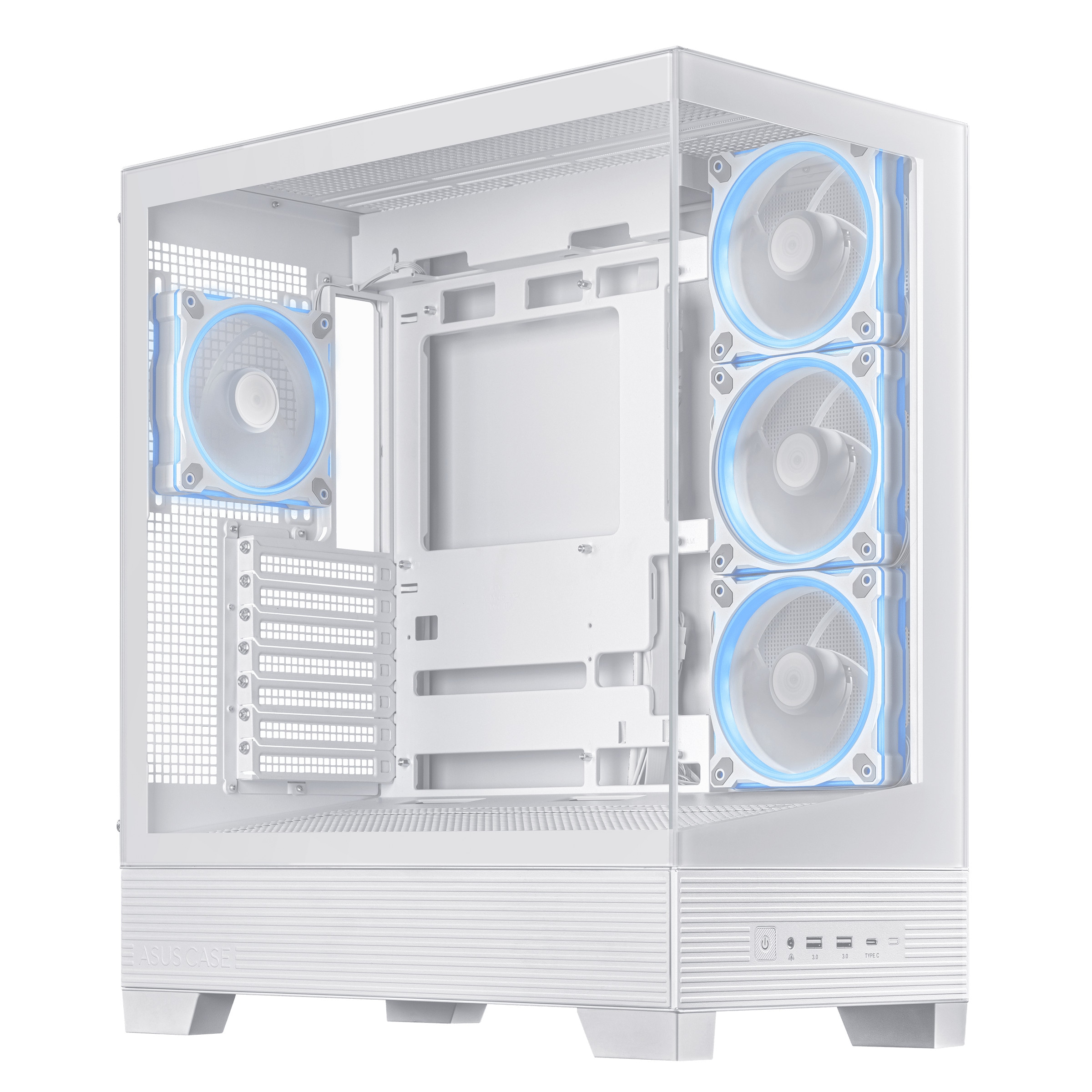 ASUS A31 Plus TG ARGB ATX Gaming Gehäuse mit Seitenfenster weiß
