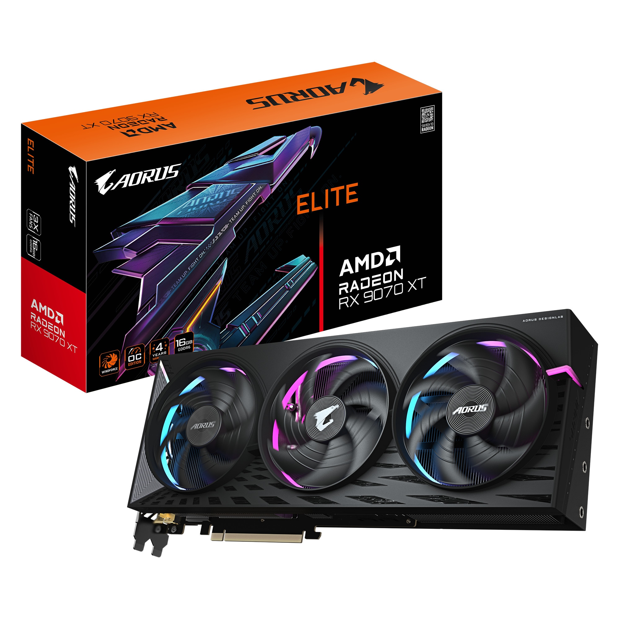 GIGABYTE AORUS Radeon RX 9070 XT ELITE 16G Grafikkarte HDMI/DP