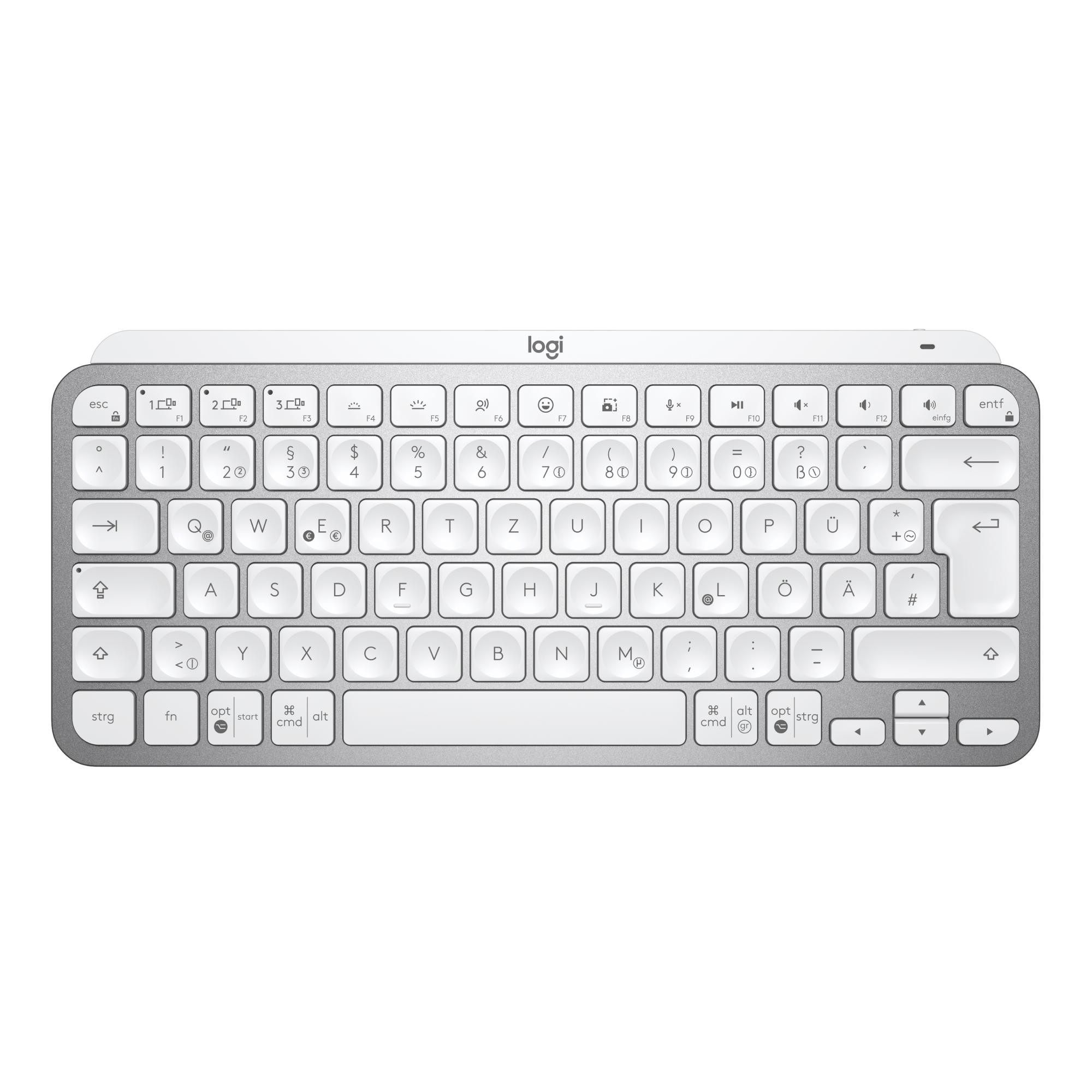 Logitech MX Keys Mini Tastatur kabelgebunden / kabellos (Logi Bolt), Grau