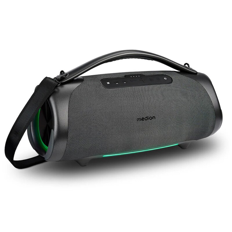 RA auf günstig Kaufen-Medion MD 43768 Outdoor BT Speaker XL Anthrazit. Medion MD 43768 Outdoor BT Speaker XL Anthrazit <![CDATA[• Übertragung: Bluetooth - Farbe: Schwarz • maximale Akkulaufzeit: 30h • Ladefunktionen: Schnellladung • Abmessungen: 48 cm B x 20 cm H x 25 cm T, 5.