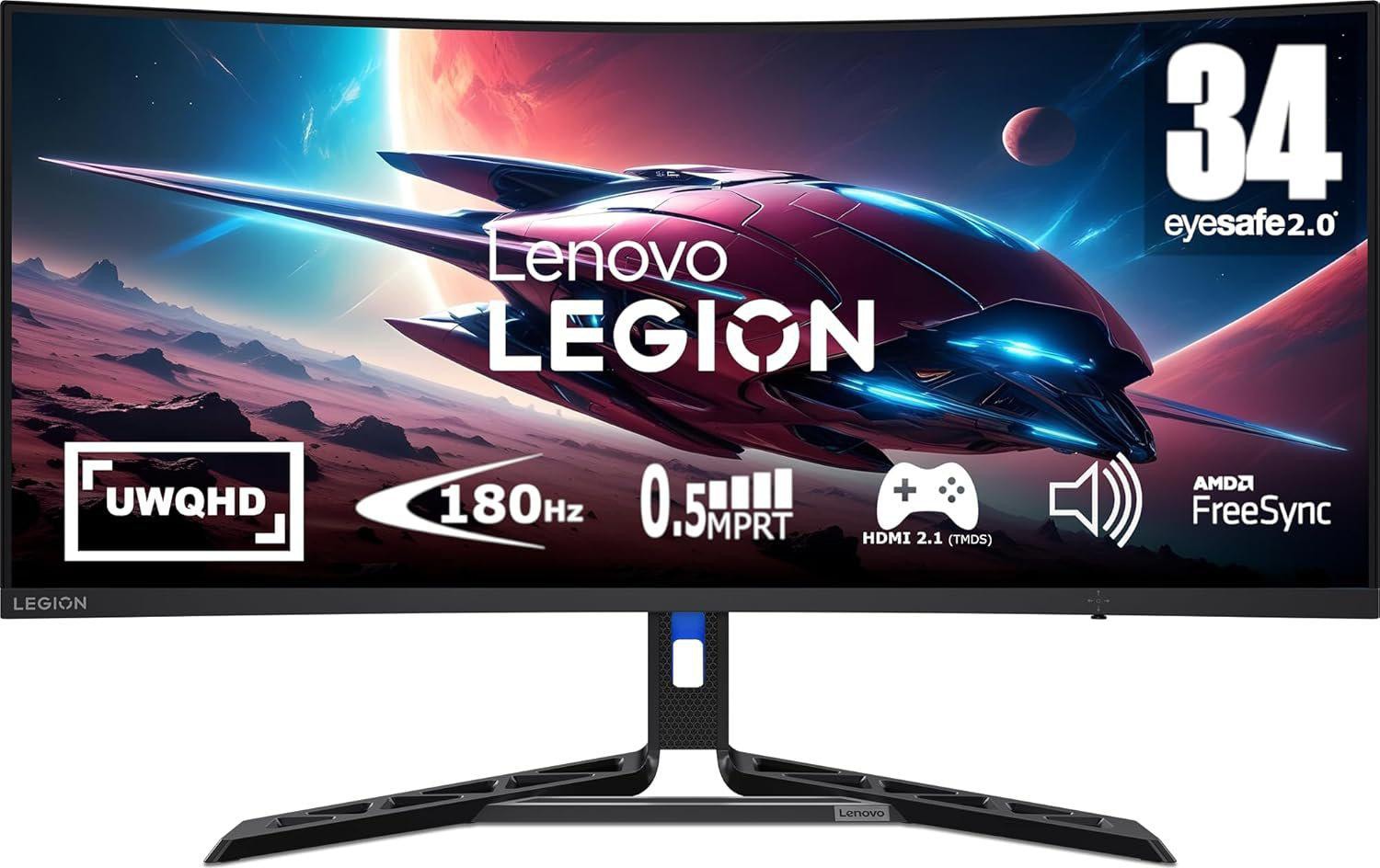 Lenovo Legion R34w-30 34 Zoll UWQHD VA Panel 16:9 180 Hz Curved Gaming Monitor