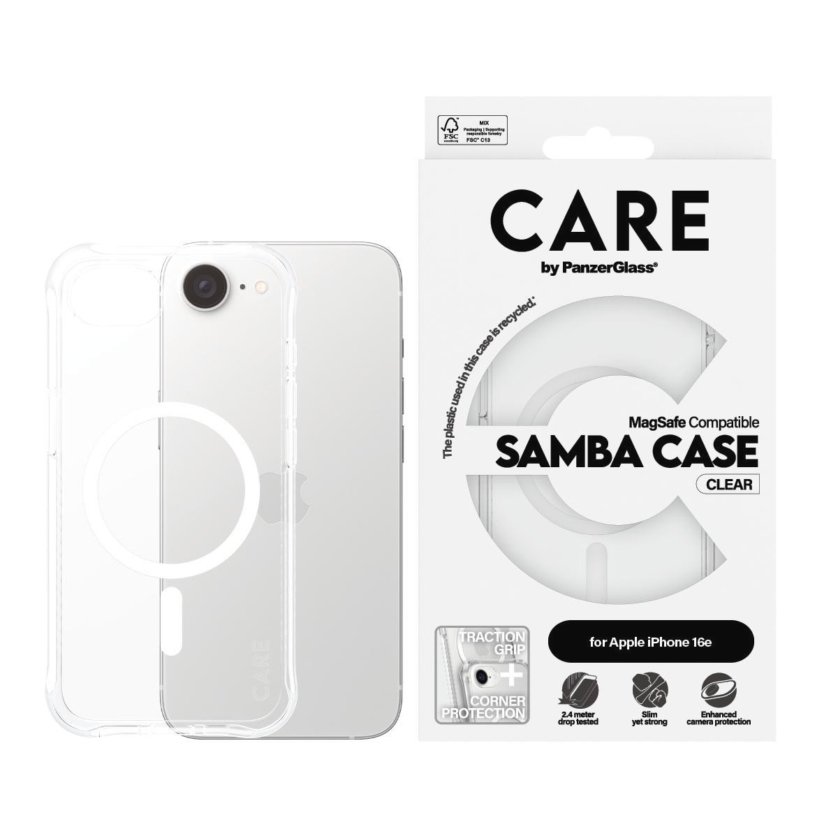 CARE by PanzerGlass® Case Fashionable Samba w. MagSafe, clear iPhone 16e