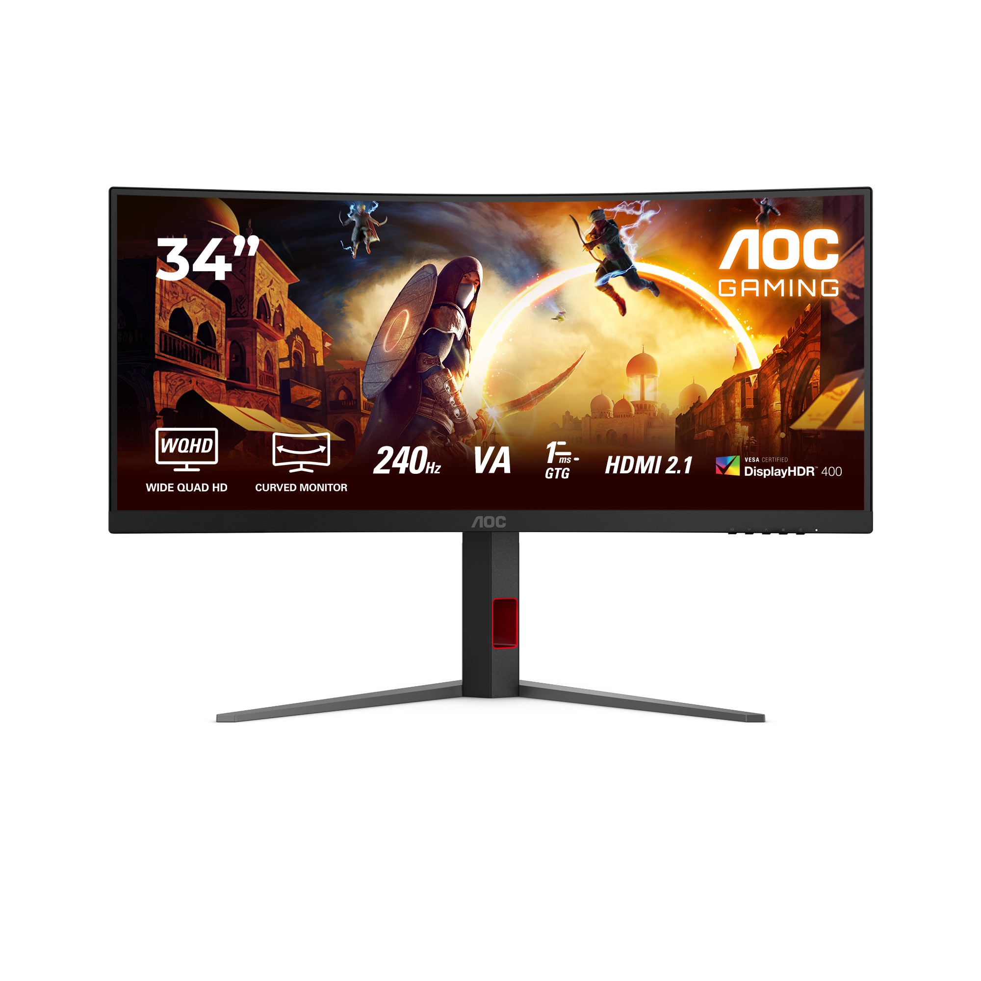 AOC CU34G4Z 34 Zoll UWQHD Fast VA Panel 21:9 240 Hz Curved Gaming Monitor