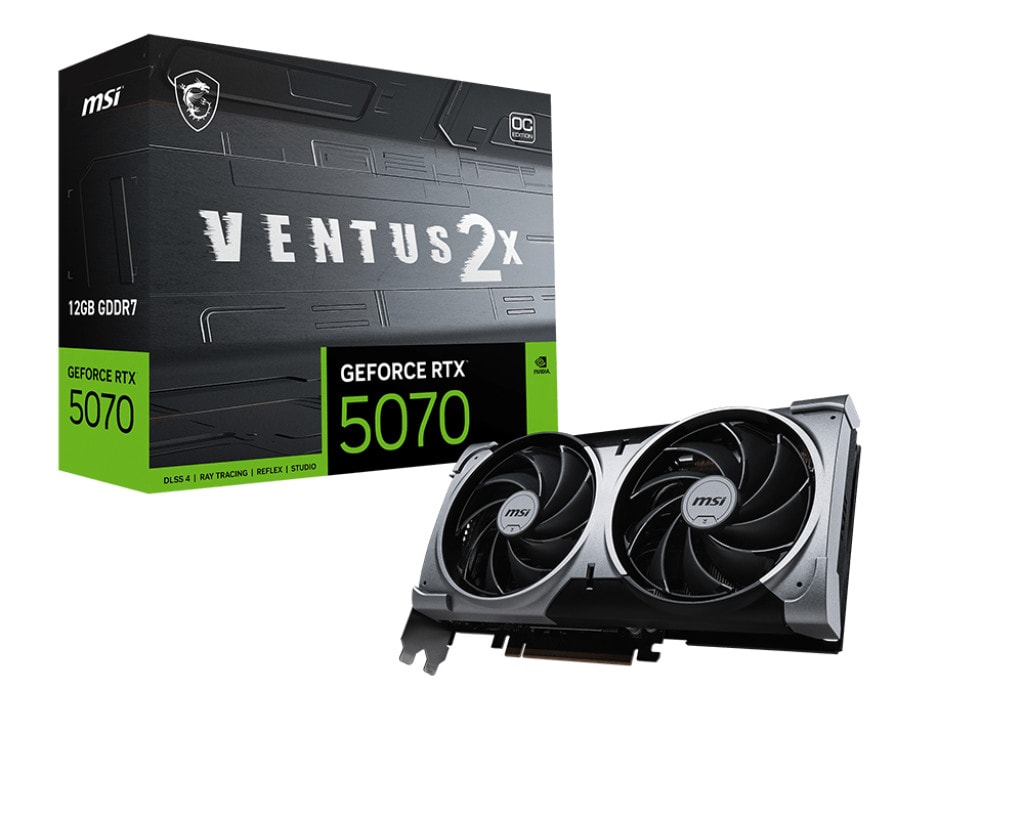 MSI GeForce RTX 5070 VENTUS 2X OC 12GB GDDR7 Grafikkarte, DP/HDMI