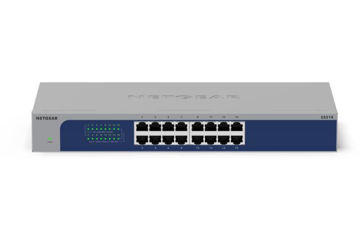 NETGEAR 16-Port Gigabit Ethernet Unmanaged Switch (GS516): Desktop-, Wand- oder Rack-Befestigung