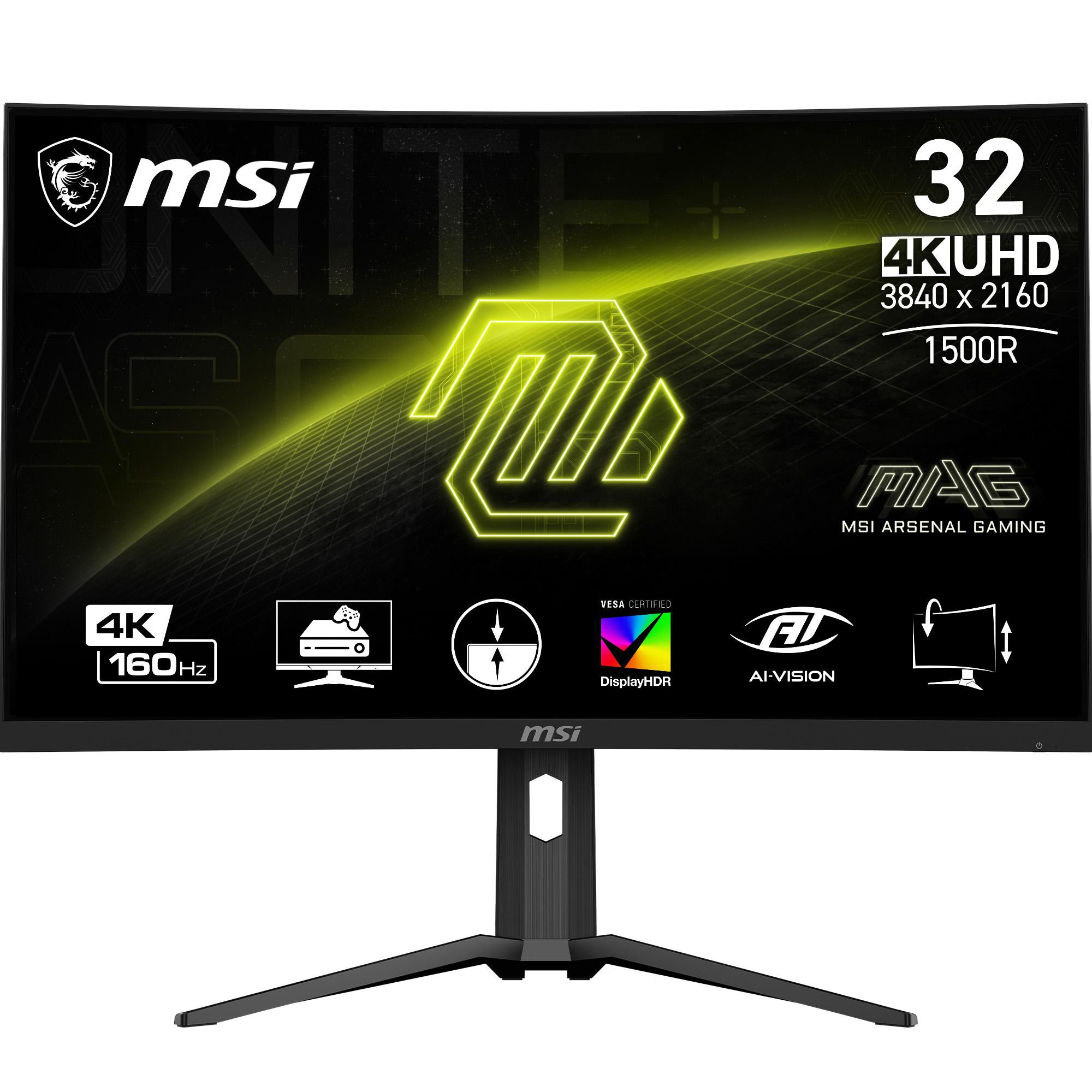 MSI MAG 321CUPDFDE 31.5 Zoll 4K / Full HD (DualMode) Curved Rapid Gaming Monitor 160 Hz 16:9