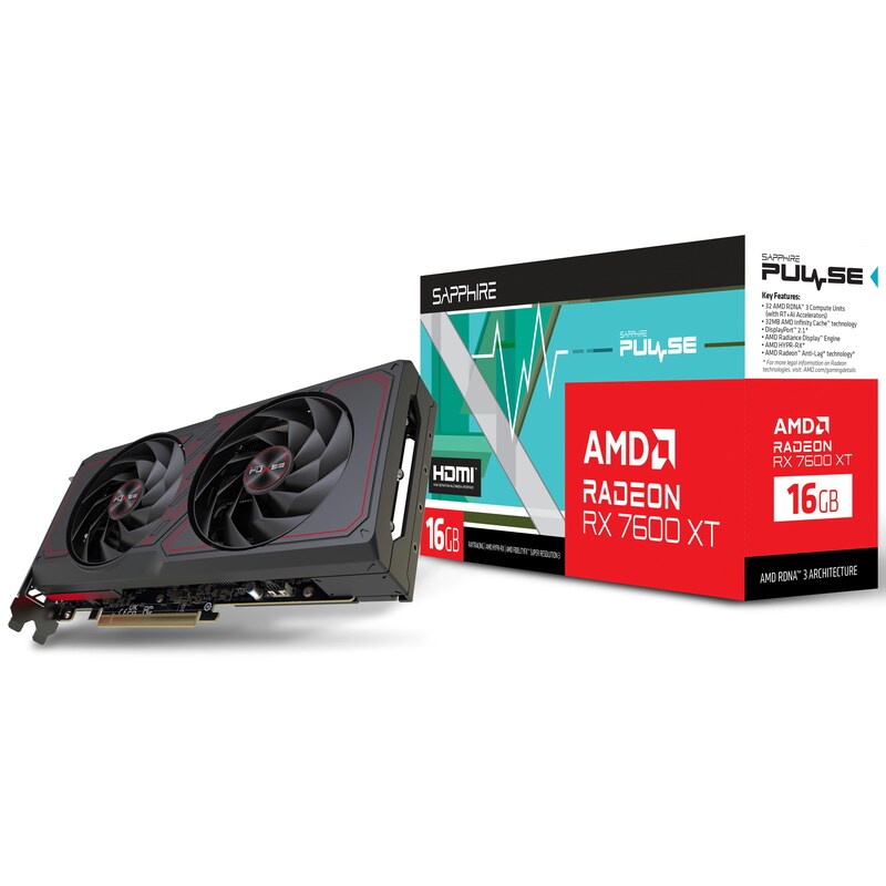 Gaming Radeon günstig Kaufen-SAPPHIRE AMD Radeon RX 7600 XT PULSE Gaming OC Grafikkarte 16GB GDDR6 HDMI/DP. SAPPHIRE AMD Radeon RX 7600 XT PULSE Gaming OC Grafikkarte 16GB GDDR6 HDMI/DP <![CDATA[• AMD Radeon RX 7600XT, mit RDNA 3 Architektur , PCIe 4.0 x8 • 16GB GDDR6-RAM (128bit Spe