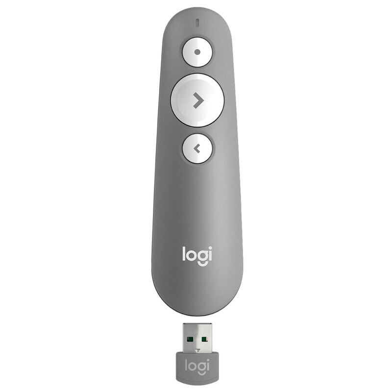 Remote günstig Kaufen-Logitech R500s Laser Presentation Remote Presenter USB Bluetooth Grau. Logitech R500s Laser Presentation Remote Presenter USB Bluetooth Grau <![CDATA[• Kabelloser Presenter mit bis zu 20 Metern Reichweite • Gyroskop, Vibrationsalarm, kabellos (2,40GHz, Bl