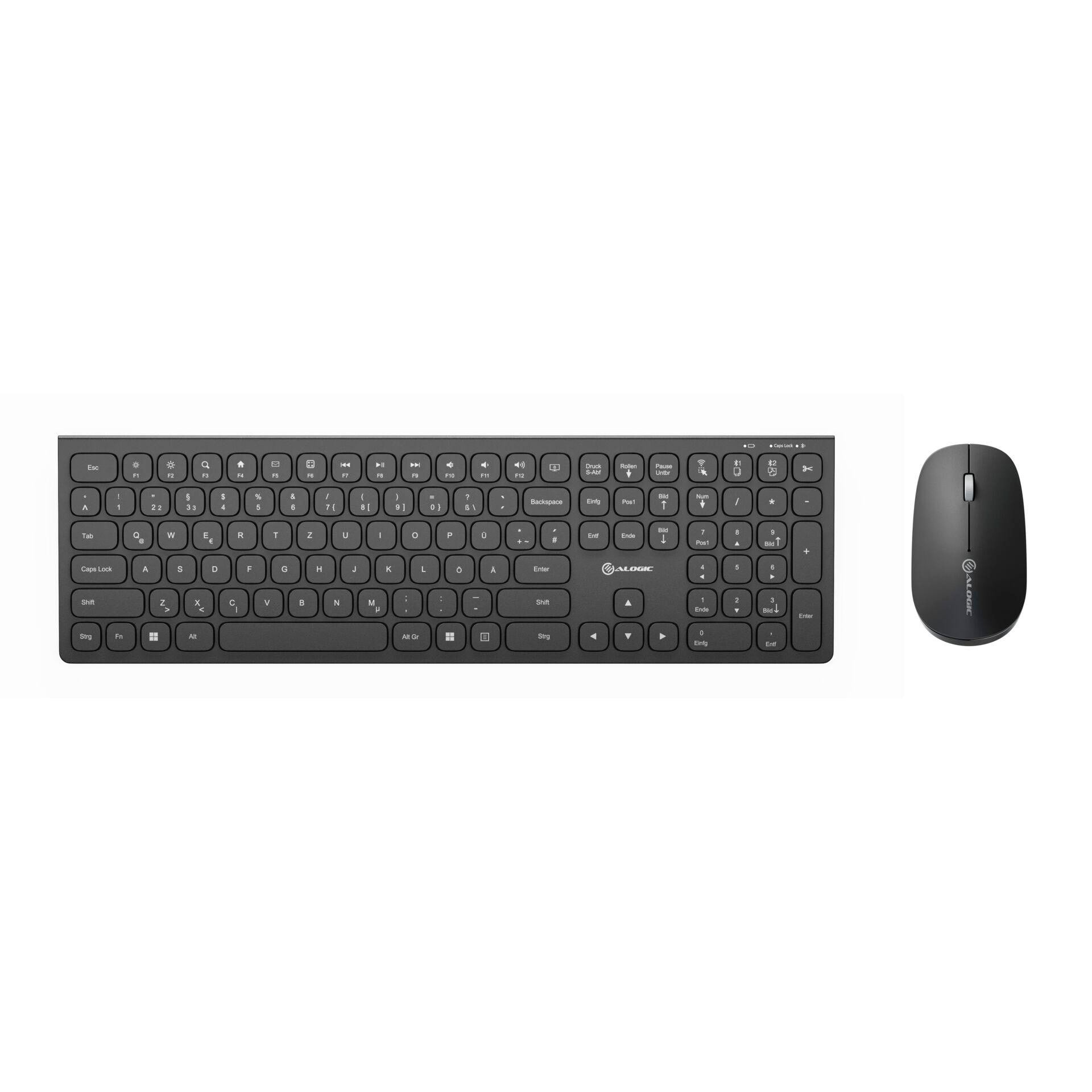 Alogic Echelon Tastatur kabellos (Bluetooth / Funk), Schwarz
