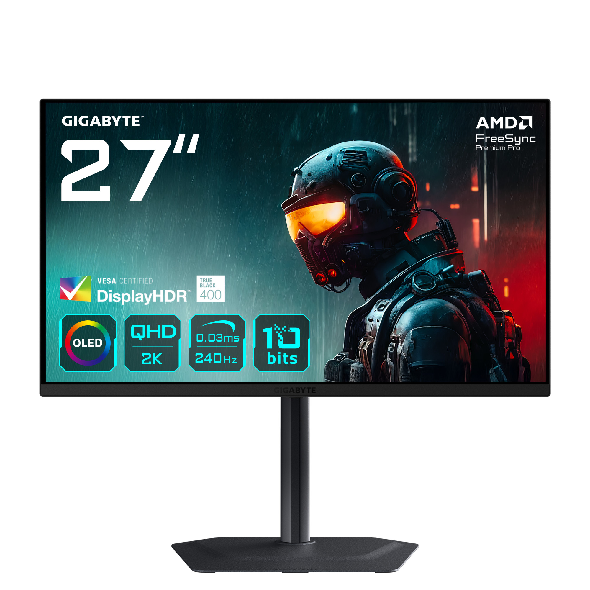 GIGABYTE MO27Q2 27 Zoll WQHD OLED Panel 16:9 240 Hz Gaming Monitor