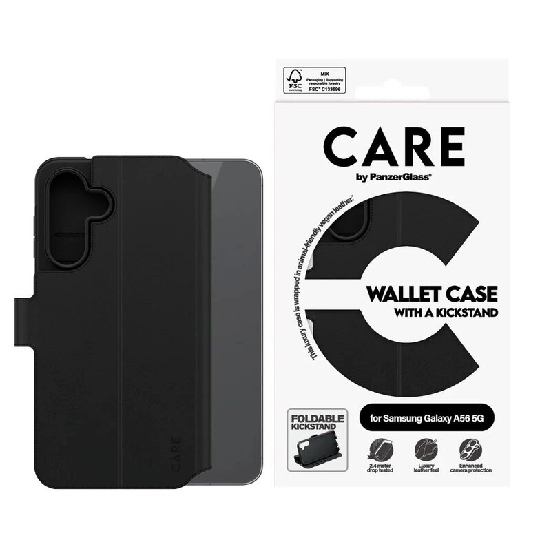 Samsung Galaxy günstig Kaufen-CARE by PanzerGlass® Feature Wallet Case mit Kickstand Samsung Galaxy A56 5G. CARE by PanzerGlass® Feature Wallet Case mit Kickstand Samsung Galaxy A56 5G <![CDATA[• Farbe: Schwarz, kompatibel zu Galaxy A56 5G • Schutzhülle aus Kunstleder • Beso