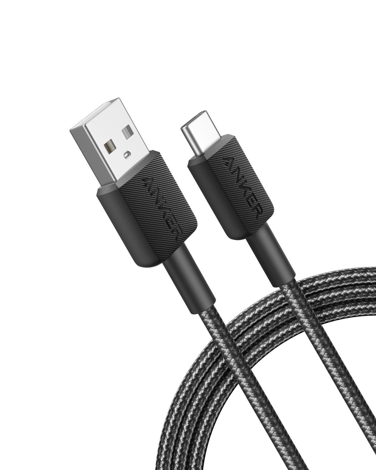 Anker 322 USB-A auf USB-C Kabel 180cm geflochten schwarz