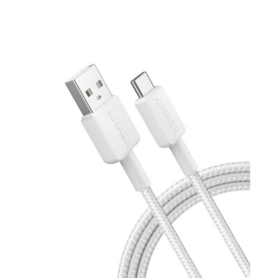 Image of Anker 322 USB-A auf USB-C Kabel 180cm geflochten weiß