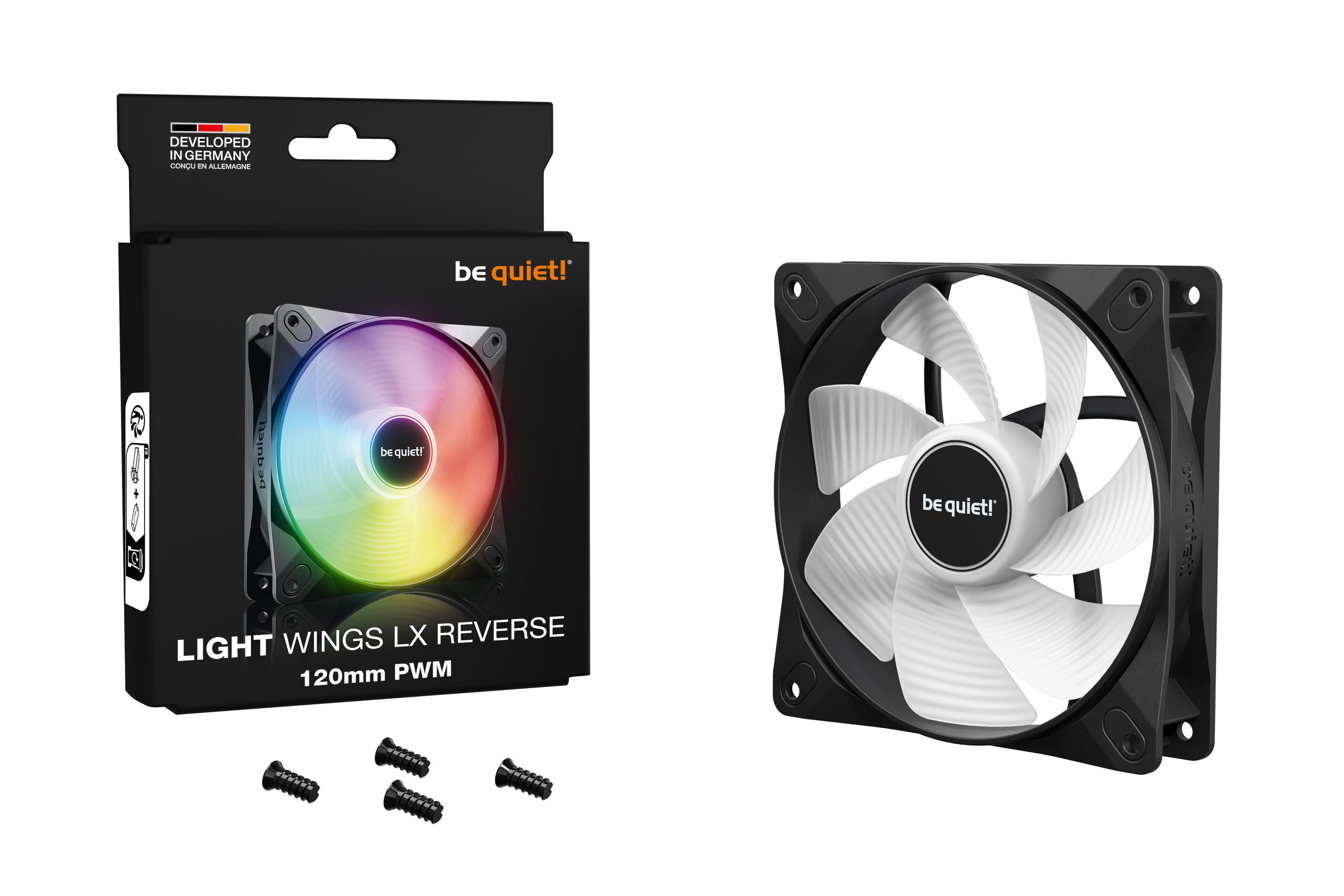 be quiet! Light Wings LX PWM Lüfter 120mm Reverse Black