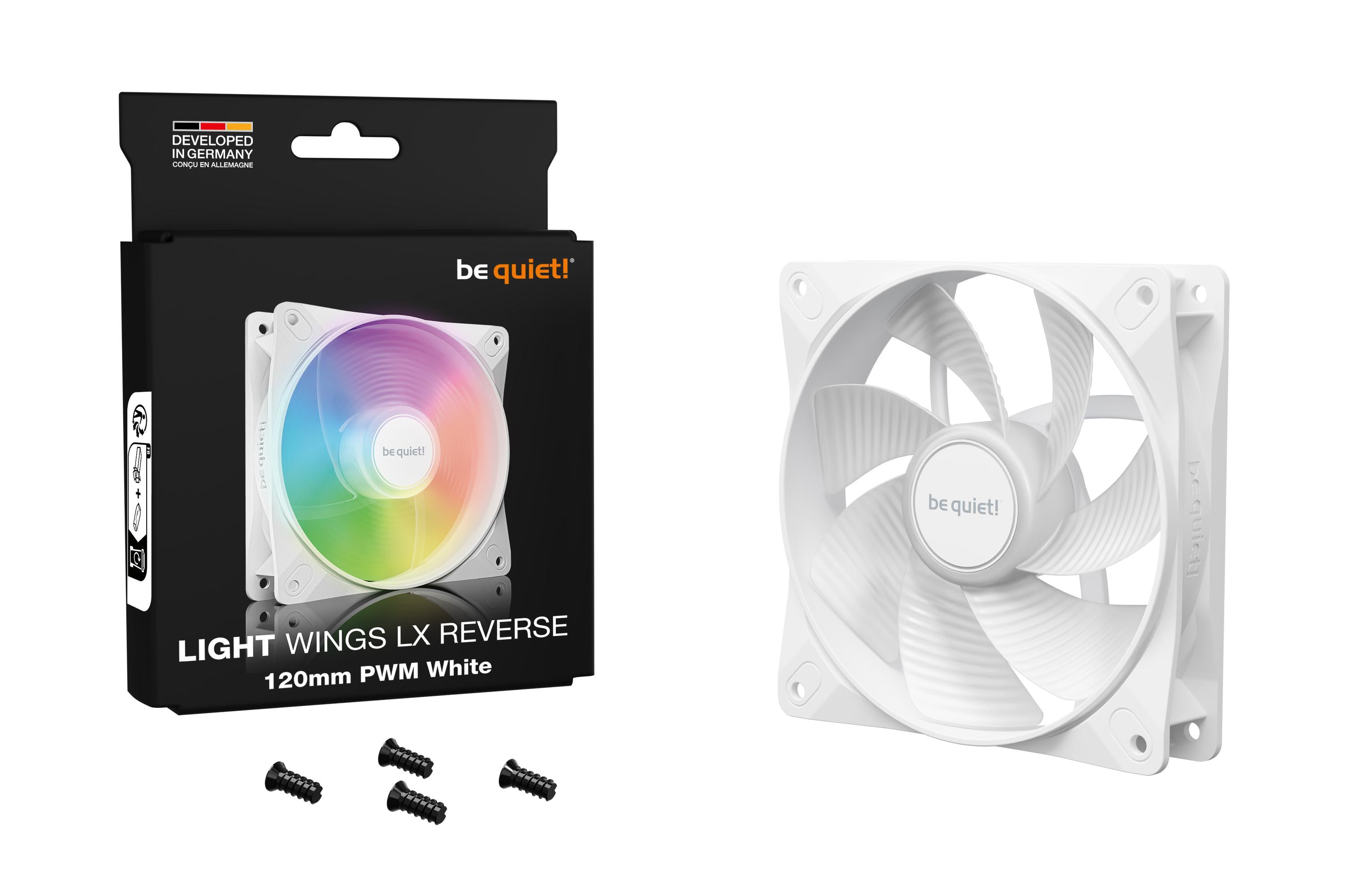 be quiet! Light Wings LX PWM Lüfter 120mm Reverse White
