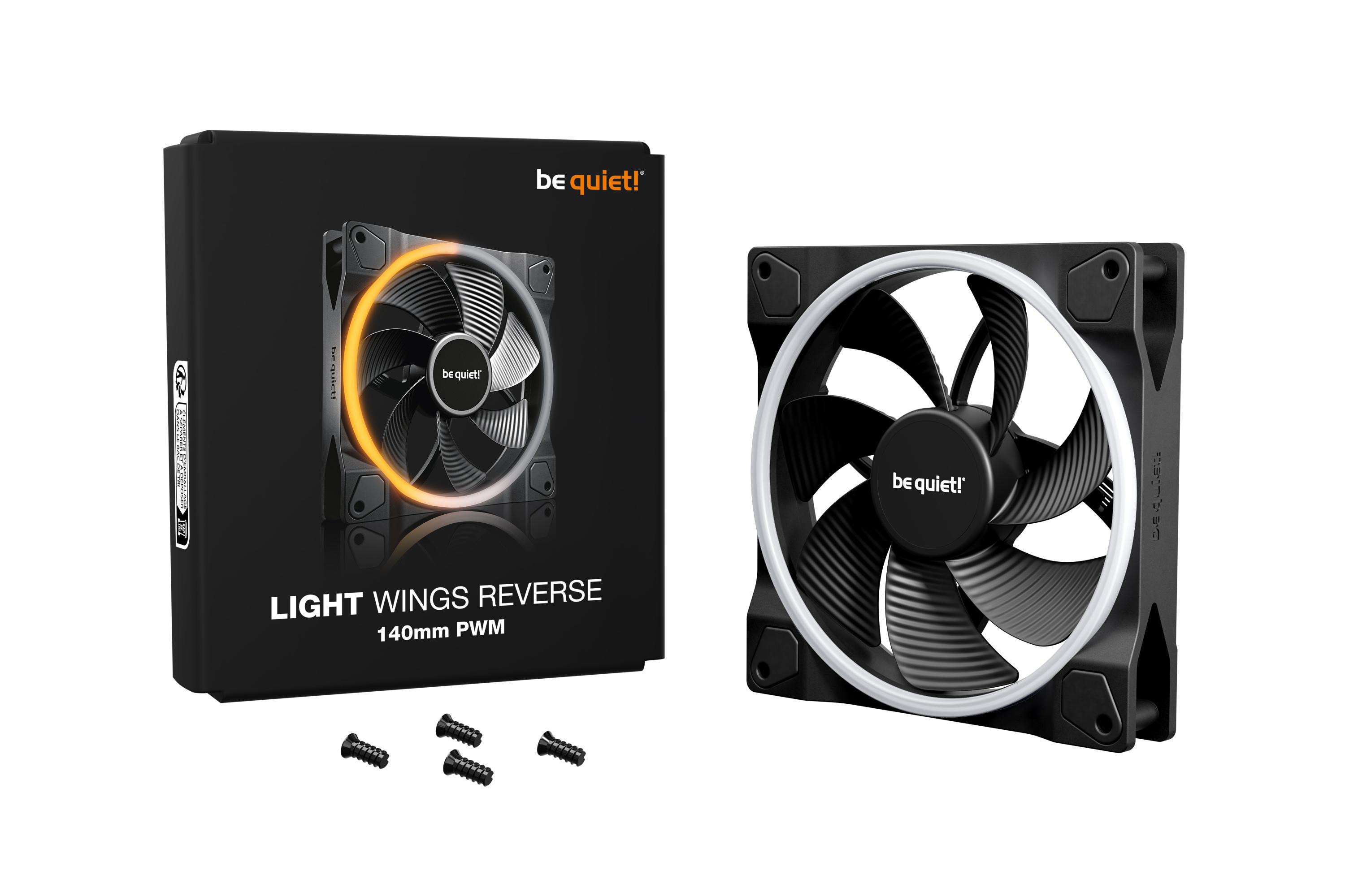 be quiet! Light Wings PWM Lüfter 140mm Reverse Black