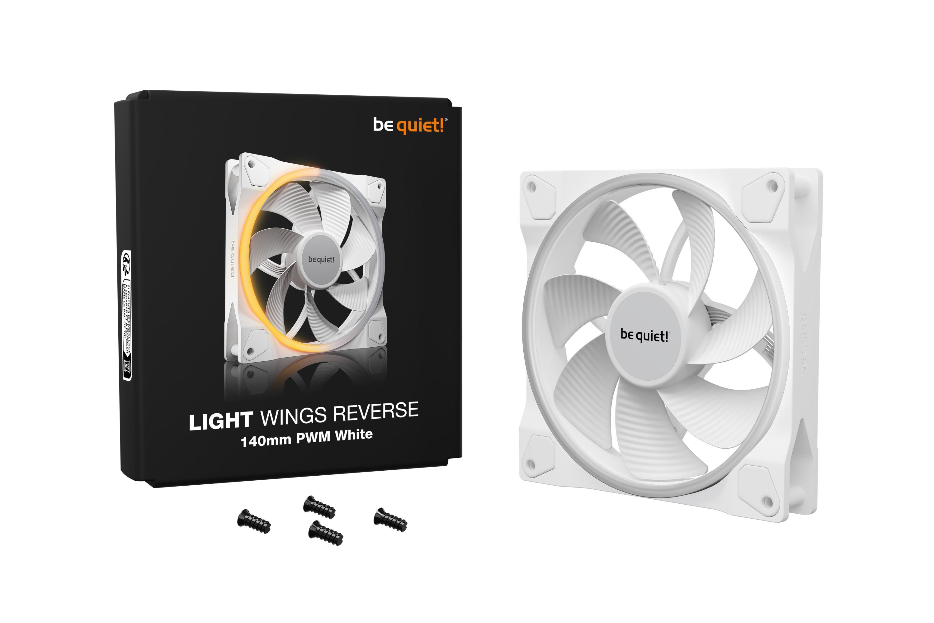 be quiet! Light Wings PWM Lüfter 140mm Reverse White