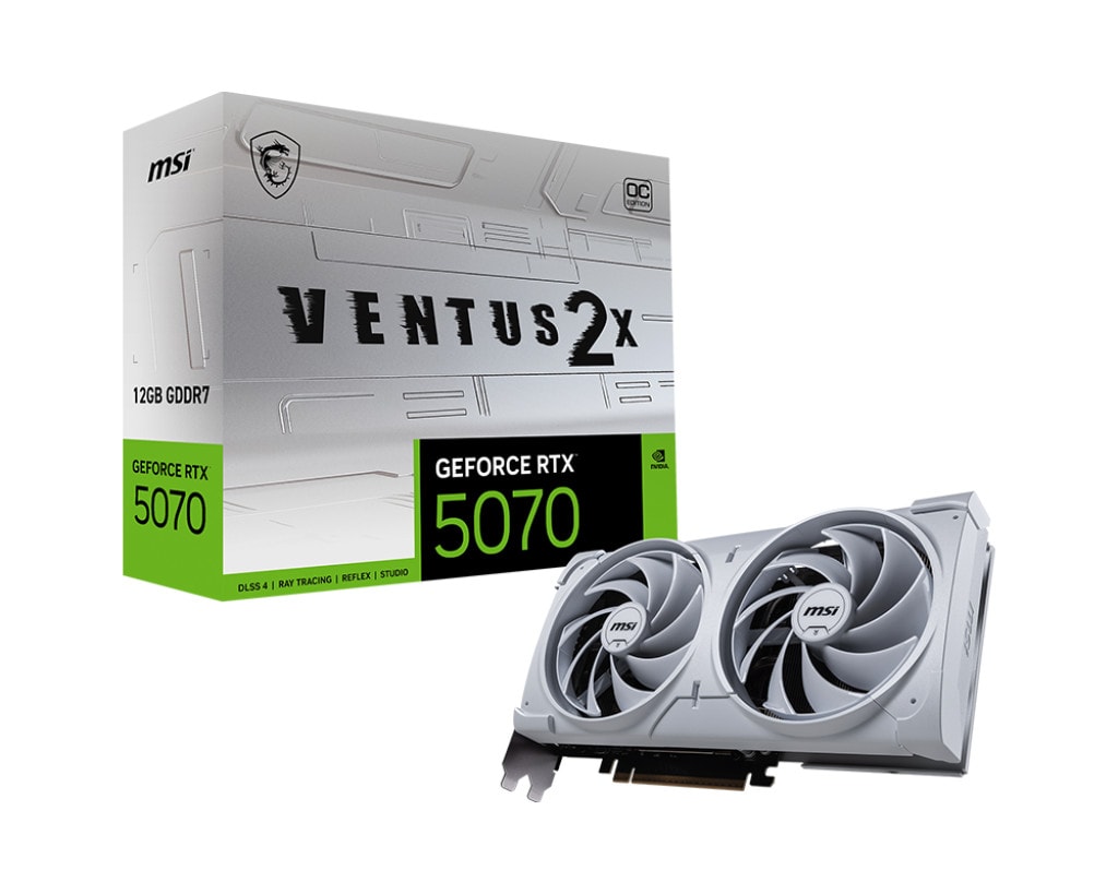 MSI GeForce RTX 5070 VENTUS 2X OC White 12GB GDDR7 Grafikkarte, DP/HDMI