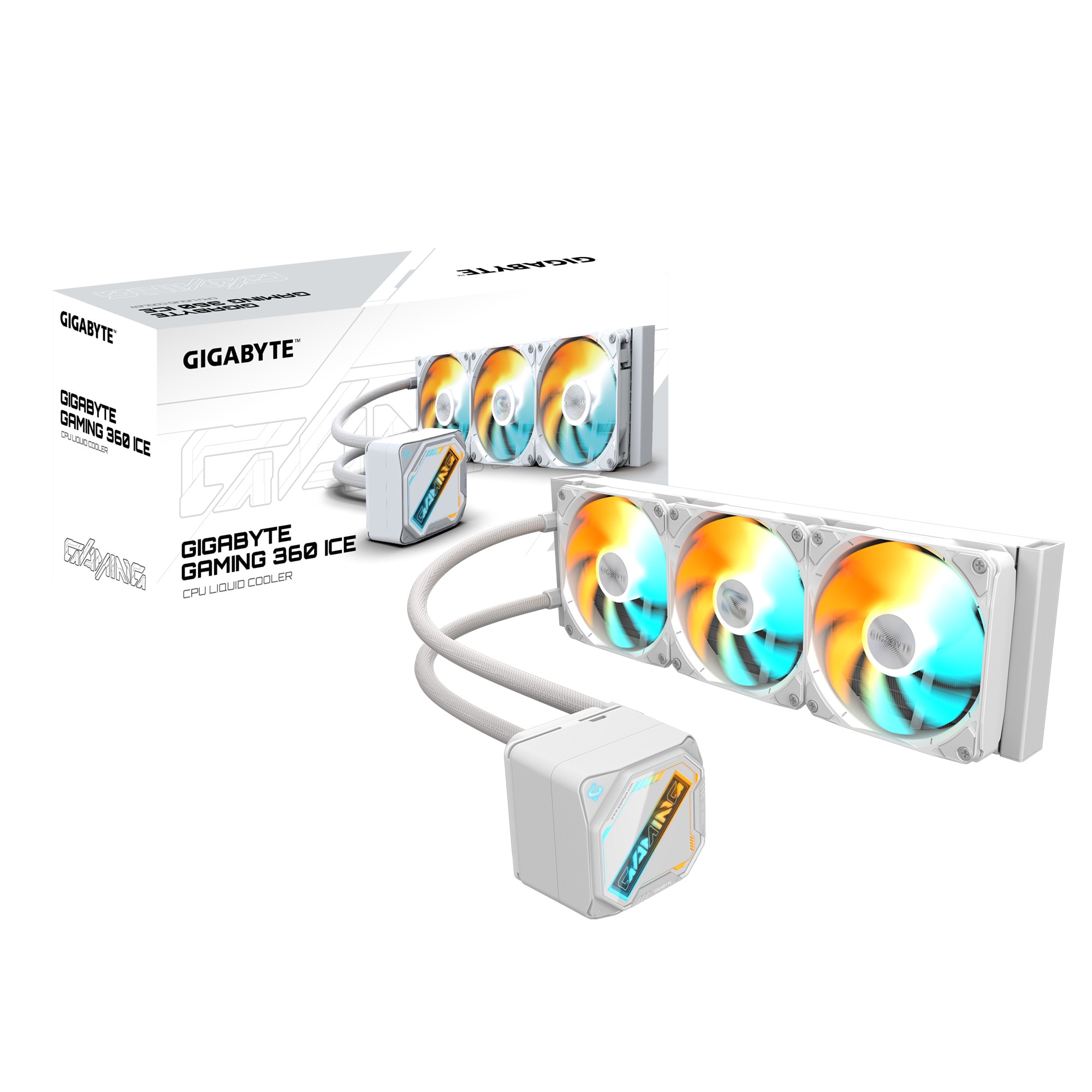 GIGABYTE Gaming 360 Ice Flüssigkeitskühler für CPU - 3x120 mm ARGB-Lüfter, Schiebe-Verriegelungsmechanismus, Daisy-Chain, Kompatibel mit Intel LGA 1851 und AMD AM5 - Bild 2