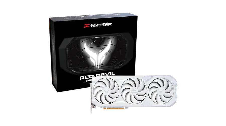 POWERCOLOR AMD Radeon RX 9070 XT Red Devil Spectral White OC 16GB GDDR6 Grafikkarte HDMI/3xDP