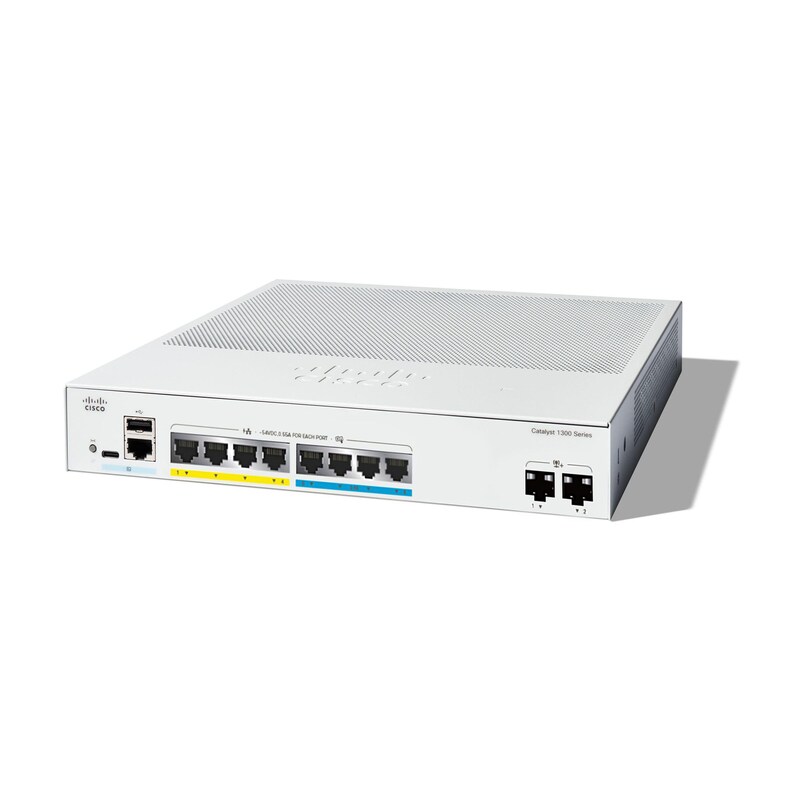 SFP günstig Kaufen-Cisco Catalyst C1300-8MGP-2X Rackmount 2.5G Managed Stack Switch 8x RJ-45, 2x SFP+, 120W PoE+. Cisco Catalyst C1300-8MGP-2X Rackmount 2.5G Managed Stack Switch 8x RJ-45, 2x SFP+, 120W PoE+ <![CDATA[• Managed Stackable Switch • 8 RJ45-Ports (4x GB-LAN, 4x 